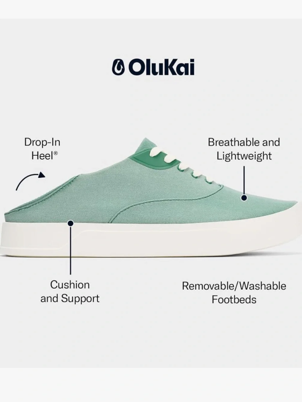 OluKai Men’s Green Bamboo Tradewind Everyday Sneakers , Size 12, NWT,